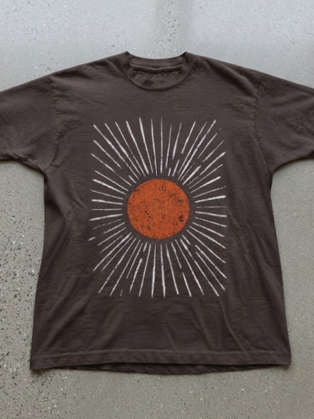 Boho Sunburst Graphic Tee Dark Brown Cotton Gildan Heavyweight T-Shirt